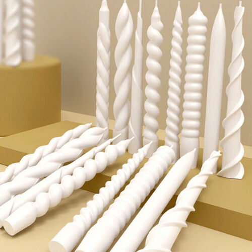 Candle mould long tall spiral - long,