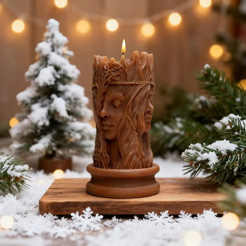 Goddess face candle mold - goddess,