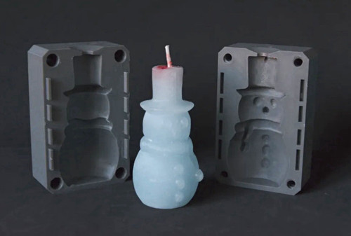 Snowman pillar candle making - pillar,