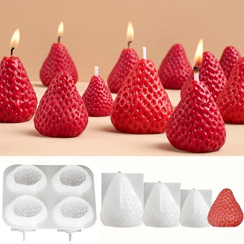 Silicone strawberry candle - silicone,