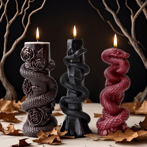 Snake pillar candle silicone - pillar,