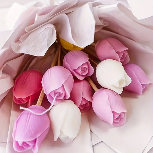 Silicone tulip flower candle - silicone,