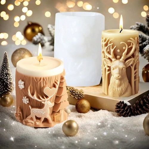 Christmas elk candle silicone - christmas,