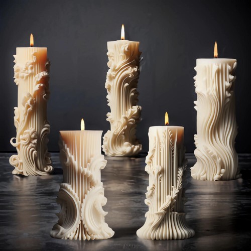 Cylindrical candle silicone - 3d,