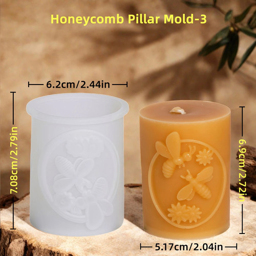 Honeycomb pillar candle - pillar,