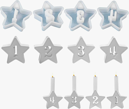 Star silicone numbered - numbered, candle